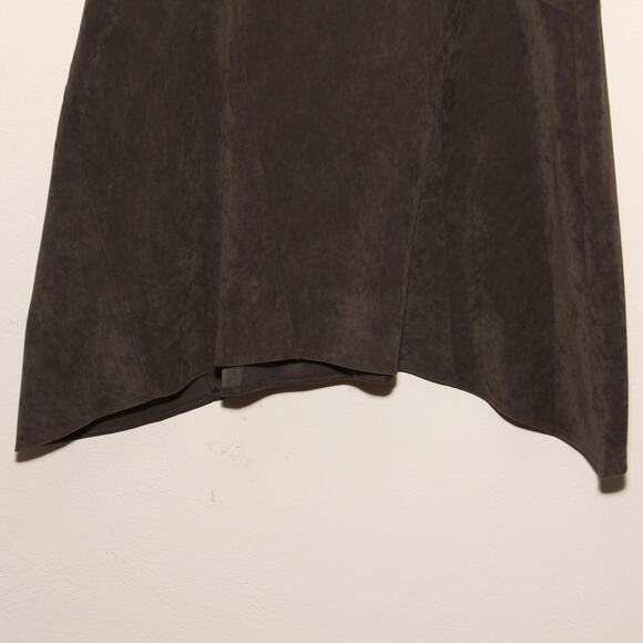 Tribal Brown Faux Suede Asymmetric Skirt Size 10 - Picture 4 of 8
